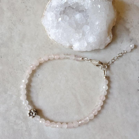 Faceted Rose Quartz clasp bracelet