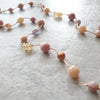 Crazy Lace Agate multi gemstone knotted necklace detail