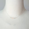 Multi gemstone bar sterling silver necklace on bust