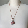 Polychrome Jasper wire wrapped heart pendant on bust