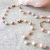 multi gemstone hand knotted necklace close up