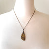Freeform Tigers eye pendant necklace on bust