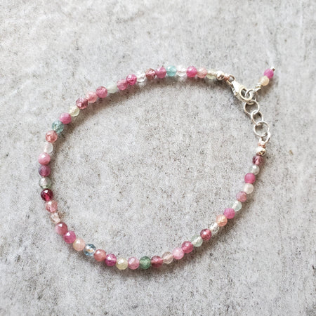 faceted pink tourmaline bracelet