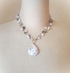 Howlite long knotted necklace on bust