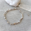 Faceted Grey Moonstone hand knotted bracelet on tile