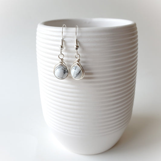 Howlite Herringbone Wrap Earrings