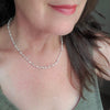 Hand knotted faceted Howlite necklace
