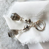 Smoky quartz briolette earrings on silk