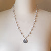 White crazy lace agate knotted necklace on bust