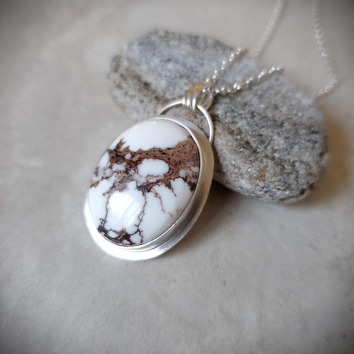 Wild Horse Magnesite Silversmith Necklace Art of Nature Jewelry