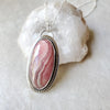 Rhodochrosite oval silversmith pendant necklace