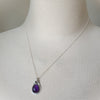 Faceted Amethyst silversmith necklace on bust