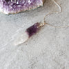 Chevron Amethyst point pendant necklace 