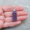 Charoite gemstone sterling silver pendant necklace