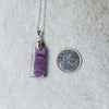 Charoite gemstone sterling silver pendant necklace