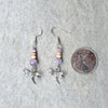 Dragonfly charm Amethyst dangle earrings