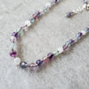 Faceted Rainbow Fluorite and Moonstone had knotted silk necklace