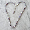 Faceted Rainbow Fluorite and Moonstone had knotted silk necklace