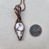 copper wire wrapped pendant  with American wild horse magnesite stone 