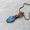 teardrop blue labradorite wire wrapped pendant