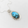 metalsmith Kingman Turquoise pendant with sterling silver necklace. 