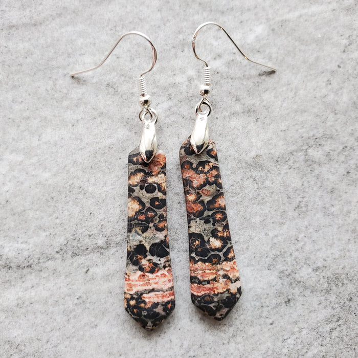 Leopard Skin Jasper earrings on sterling silver ear wires