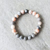 Pink Zebra Jasper bracelet with silver plated accent beads