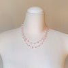 Hand knotted silk necklace with Rose Quartz stone chips
