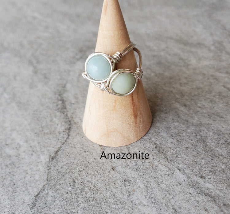 Wire Wrapped Gemstone Rings