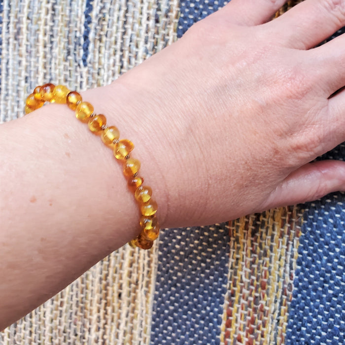 Baltic amber silk knotted bracelet