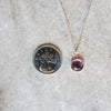 Round Amethyst pendant on sterling silver chain 