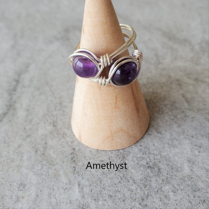 Wire Wrapped Gemstone Rings