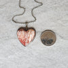 Bezel set Alunite heart gemstone pendant necklace  measurement