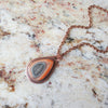 Copper bezel set Imperial Jasper teardrop pendant necklace 