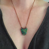 Chrysocolla copper pendant, handmade in Canada, semi precious jewelry, copper necklace