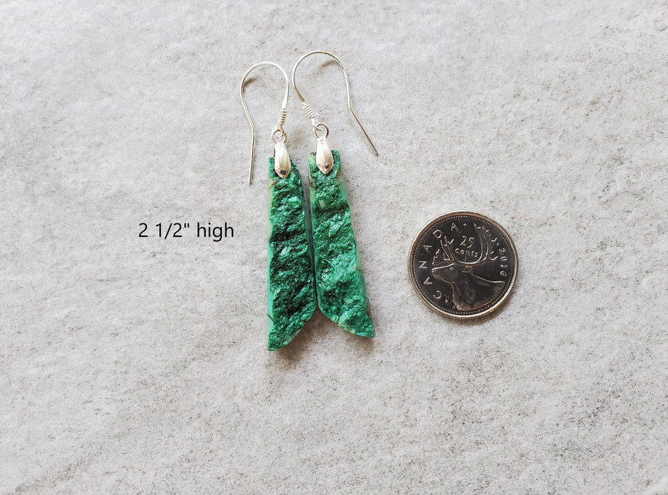 Nature gifts for her, stone earrings, sterling silver jewelry, gifts for her, unique earrings, green earrings, trendy jewelry, calming jewelry, Chrysocolla earrings, Boho jewelry Canada, Earthy jewelry