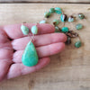 Hand knotted Chrysoprase nuggets with teardrop Chrysoprase focal stone 