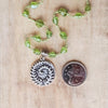 Hand knotted Peridot Nugget necklace measurement