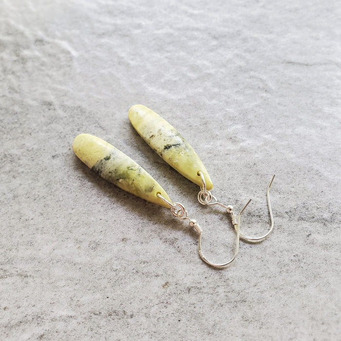 Teardrop Serpentine Stone Earrings