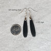 Obsidian gemstone earrings, Natural stone Jewelry, Black Teardrop Earrings, Dangle Earrings, Witchy Jewelry