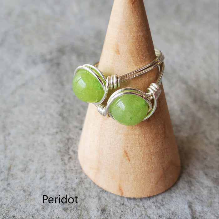 Wire Wrapped Gemstone Rings