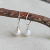 sterling silver hoop earrings with Potato Pearl