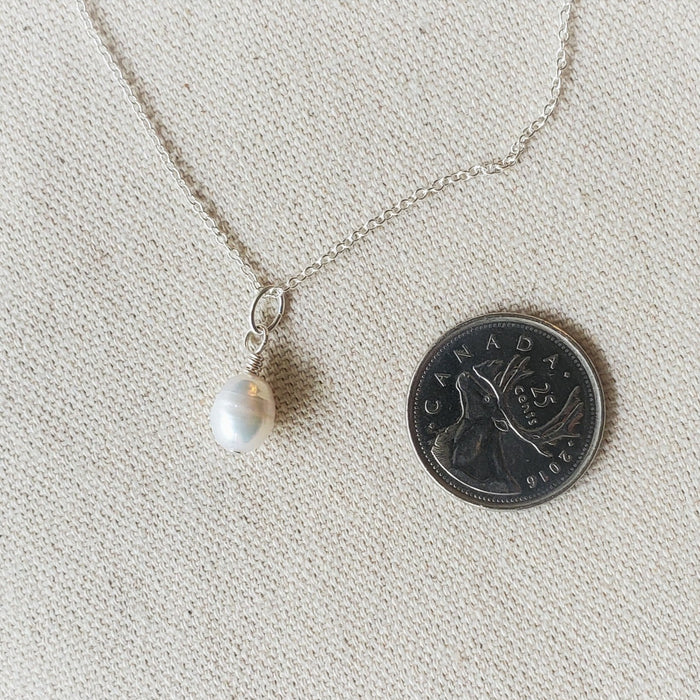 Potato pearl pendant with sterling silver chain