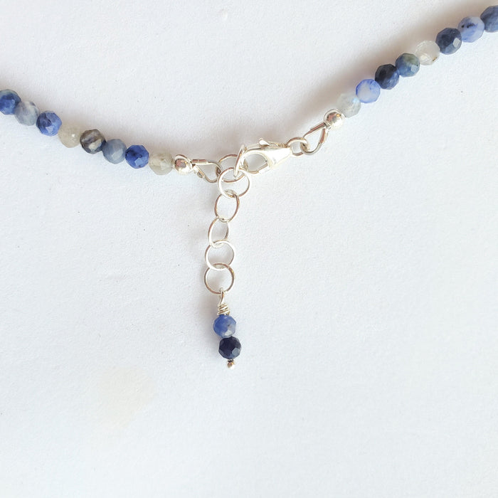 faceted Sodalite Labradorite choker necklace