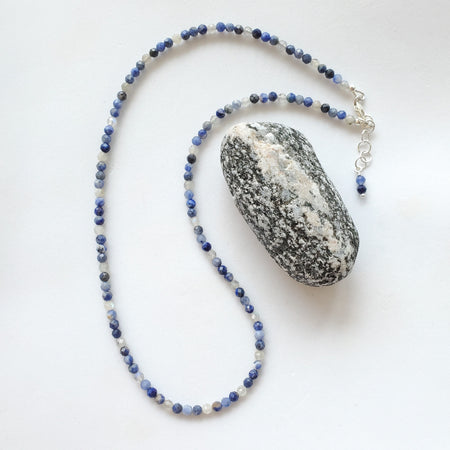 faceted Sodalite Labradorite choker necklace