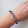6mm Blue Kyanite and faceted Labradorite stretch bracelet