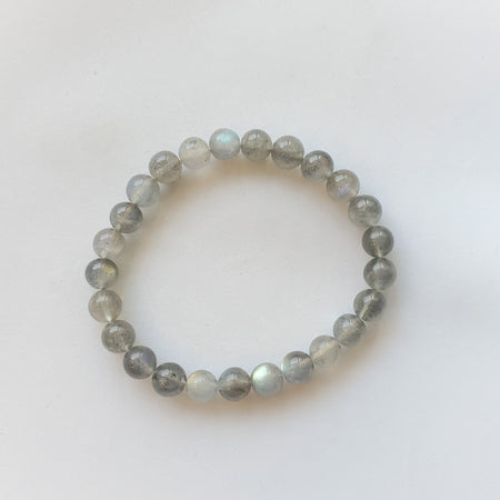 8mm polished Labradorite bead bracelet
