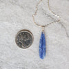 raw blue kyanite pendant necklace 