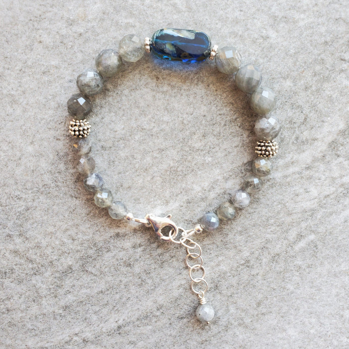 Faceted Labradorite clasp bracelet