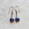 Bezel set round Lapis Lazuli gemstone earrings